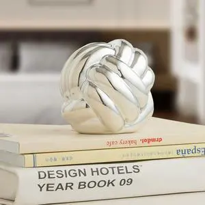 Small Silver Knot Decor, Chain Link Decor, Coffee Table Decor, Book Shelf Decor, Entry Table Decor, Aesthetic Minimalist Decorative Objects for Modern Home Living Room, Desk Decor for Office (Silver) Small Silver Knot Decor, Chain Link Decor, Coffee Table Decor, Book Shelf Decor, Entry Table Decor, Aesthetic Minimalist Decorative Objects for Modern Home Living Room, Desk Decor for Office (Silver)