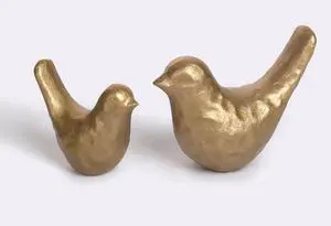 Elegant Cast Iron Bird Statue with Vintage Brass Coating Gold Bird Figurine for Home Desk, Living Room, Bedroom, Office Charming Decorative Ornament Elegant Cast Iron Bird Statue with Vintage Brass Coating Gold Bird Figurine for Home Desk, Living Room, Bedroom, Office Charming Decorative Ornament