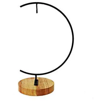 11-inch Ornament Display Stand with Wooden Base Metal Hook Tabletop Holder for Hanging Glass Globe Ball Gifts(1, Black) 11-inch Ornament Display Stand with Wooden Base Metal Hook Tabletop Holder for Hanging Glass Globe Ball Gifts(1, Black)