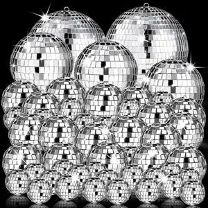 54 Pcs Mini Silver Disco Balls - Hanging Mirror Ornaments for Party, Wedding, Christmas Supplies 54 Pcs Mini Silver Disco Balls - Hanging Mirror Ornaments for Party, Wedding, Christmas Supplies