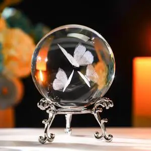 3D Laser Engraved Butterfly Crystal Ball Paperweight 2.36in(60mm) Glass Decorative Ball for Room Table Ornament Butterfly Figurines for Mom Women Friends 3D Laser Engraved Butterfly Crystal Ball Paperweight 2.36in(60mm) Glass Decorative Ball for Room Table Ornament Butterfly Figurines for Mom Women Friends