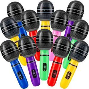Inflatable Microphones for Parties - (Pack of 12) 10-inch Neon Colors Blow Up Microphone for Kids & Adults, Party Favors, Giveaways, DJ-Props, Photo-Booth, Birthdays, Dance, Sing, Concert Decorations Inflatable Microphones for Parties - (Pack of 12) 10-inch Neon Colors Blow Up Microphone for Kids & Adults, Party Favors, Giveaways, DJ-Props, Photo-Booth, Birthdays, Dance, Sing, Concert Decorations
