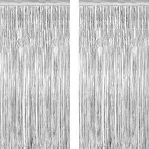 2 Pack Tinsel Backdrop, 3.28 FT x 7.05 FT Birthday Party Decorations, Silver Party Streamer Fringe Curtains Foil Backdrop, Metallic Silver Photo Props Party Supplies Party Decor 2 Pack Tinsel Backdrop, 3.28 FT x 7.05 FT Birthday Party Decorations, Silver Party Streamer Fringe Curtains Foil Backdrop, Metallic Silver Photo Props Party Supplies Party Decor