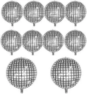 10 PCS Silver Disco Balloon 4D Round Balloon 70s 80s 90s Theme Disco Balloon Decorations Bachelorette Party Birthday Party Supplies 10 PCS Silver Disco Balloon 4D Round Balloon 70s 80s 90s Theme Disco Balloon Decorations Bachelorette Party Birthday Party Supplies