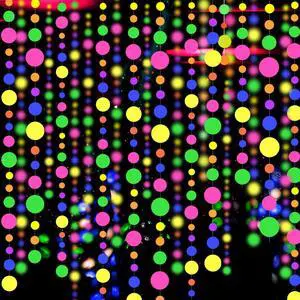 120feet UV Round Dot Paper Neon Garland Neon Streamers Decorations UV Reactive Black Light Party Favors Glow in The Dark Party Supplies for Wedding Birthday Garlands 120feet UV Round Dot Paper Neon Garland Neon Streamers Decorations UV Reactive Black Light Party Favors Glow in The Dark Party Supplies for Wedding Birthday Garlands