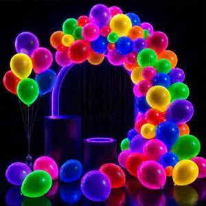 100 Pcs UV Neon Balloons, Neon Glow Party Balloons UV BlackLight Balloons glow in the dark party supplies for Birthday Decorations Wedding Glow Party Supplies Light up Balloons 100 Pcs UV Neon Balloons, Neon Glow Party Balloons UV BlackLight Balloons glow in the dark party supplies for Birthday Decorations Wedding Glow Party Supplies Light up Balloons