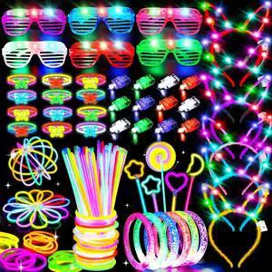 156Pcs Glow In The Dark Party Supplies for Kids/Adults, Light Up Accessories with Glasses, Headband, Bracelets, Necklaces, Wand, 100 Glow Sticks Bulk Party Pack, Neon Disco Birthday Party Decorations 156Pcs Glow In The Dark Party Supplies for Kids/Adults, Light Up Accessories with Glasses, Headband, Bracelets, Necklaces, Wand, 100 Glow Sticks Bulk Party Pack, Neon Disco Birthday Party Decorations