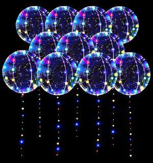 LED Balloons 10 Pack, Light Up Balloons 20 Inches Clear Helium Bobo Balloon, Glow Bubble Balloons with String Lights for Valentines Day Halloween Christmas Wedding Birthday Party Decoration LED Balloons 10 Pack, Light Up Balloons 20 Inches Clear Helium Bobo Balloon, Glow Bubble Balloons with String Lights for Valentines Day Halloween Christmas Wedding Birthday Party Decoration