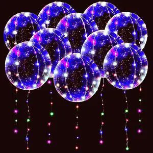 10 PACKS LED Bobo Balloons,Transparent LED Light Up Balloons,Helium Style Glow Bubble Balloons with String Lights for Party Birthday Wedding Festival Decorations (Colorful) 10 PACKS LED Bobo Balloons,Transparent LED Light Up Balloons,Helium Style Glow Bubble Balloons with String Lights for Party Birthday Wedding Festival Decorations (Colorful)