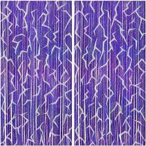 2 Pack K-STYL Purple Foil Fringe Curtains Party Decorations - 3.3 ft x 6.6 ft Energy Pattern Sparkling Holographic Laser Foil Curtain for Girls Disco Bachelorette Party Supplies 2 Pack K-STYL Purple Foil Fringe Curtains Party Decorations - 3.3 ft x 6.6 ft Energy Pattern Sparkling Holographic Laser Foil Curtain for Girls Disco Bachelorette Party Supplies