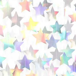 Iridescent Disco-Holographic Party-Decorations Christmas Garland - 62ft Twinkle Little Star Streamers Hanging Banner,Wedding Birthday Bachelorette Baby Bridal Shower Decor Hugtmr Iridescent Disco-Holographic Party-Decorations Christmas Garland - 62ft Twinkle Little Star Streamers Hanging Banner,Wedding Birthday Bachelorette Baby Bridal Shower Decor Hugtmr
