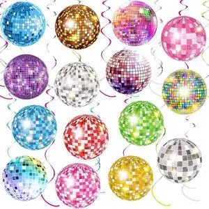 35Pcs Disco Party Hanging Swirl Decor, 50s 70s 80s 90s Colorful Disco Ball Birthday Party Decorations disco Themed Party Swirls Streamers Ceiling Supplies for 1950s 1970s Birthday Party Supplies 35Pcs Disco Party Hanging Swirl Decor, 50s 70s 80s 90s Colorful Disco Ball Birthday Party Decorations disco Themed Party Swirls Streamers Ceiling Supplies for 1950s 1970s Birthday Party Supplies