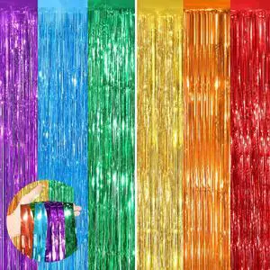 Rainbow Metallic Tinsel Foil Fringe Curtains Backdrop 2Pack 3.3x8.3Ft Party Streamers for Birthday Party Decorations Halloween Christmas Decors Foil Curtain Backdrop for Bachelorette Bridal Party Rainbow Metallic Tinsel Foil Fringe Curtains Backdrop 2Pack 3.3x8.3Ft Party Streamers for Birthday Party Decorations Halloween Christmas Decors Foil Curtain Backdrop for Bachelorette Bridal Party