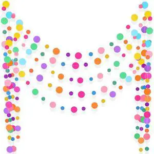 5 Pieces Colorful Circle Garland Banner Hanging Paper Dot Decorations for Classroom, Birthday Party, Baby Shower, Wedding Backdrop & Photo Booth Graduation Decor (Rainbow) 5 Pieces Colorful Circle Garland Banner Hanging Paper Dot Decorations for Classroom, Birthday Party, Baby Shower, Wedding Backdrop & Photo Booth Graduation Decor (Rainbow)