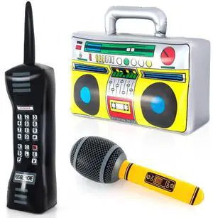 Inflatable Phone,Inflatable Radio Boombox Microphone,80s 90s Party Decorations,Hip Hop Music Themed Party Decorations,Rappers B-Boys Costume Accessory for Disco Retro Theme Party Decorations Inflatable Phone,Inflatable Radio Boombox Microphone,80s 90s Party Decorations,Hip Hop Music Themed Party Decorations,Rappers B-Boys Costume Accessory for Disco Retro Theme Party Decorations