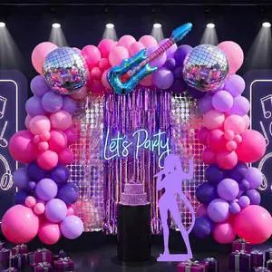 157 Pcs K Pop Party Decoration Kit Holographic Tassels Music Balloons Arch Kit with Disco Ball Blue Guitar Balloon for Disco Music Backdrop Prom Fan Gatherings Birthday Party Decor 157 Pcs K Pop Party Decoration Kit Holographic Tassels Music Balloons Arch Kit with Disco Ball Blue Guitar Balloon for Disco Music Backdrop Prom Fan Gatherings Birthday Party Decor