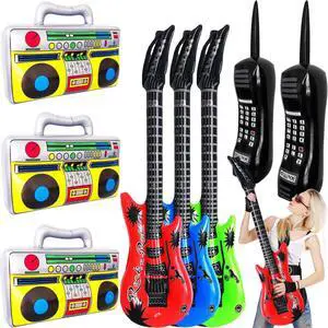 8 Pcs Inflatable Radio Boombox Retro Inflatable Mobile Phone Rock Inflatable Guitar Toy Set,Blow up Props for 80s 90s Party Decorations,Hip Hop Theme Birthday Party Supplies 8 Pcs Inflatable Radio Boombox Retro Inflatable Mobile Phone Rock Inflatable Guitar Toy Set,Blow up Props for 80s 90s Party Decorations,Hip Hop Theme Birthday Party Supplies