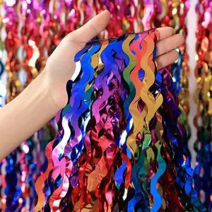 3 Pack Colorful Foil Fringe Curtain Backdrop - 6.6 x 3.3 ft Wavy Rainbow Tinsel Backdrop Curtain Metallic Streamers Iridescent Holiday Photo Booth Party Decorations 3 Pack Colorful Foil Fringe Curtain Backdrop - 6.6 x 3.3 ft Wavy Rainbow Tinsel Backdrop Curtain Metallic Streamers Iridescent Holiday Photo Booth Party Decorations