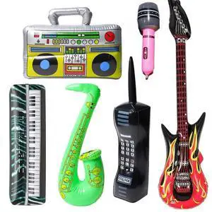Inflatable Rock Star Set Guitars Inflatable Saxophone Bass Lute Microphones Mobile Phone Recorder Piano 70s 80s 90s Party Decoration Photo Props Inflatable Rock Star Set Guitars Inflatable Saxophone Bass Lute Microphones Mobile Phone Recorder Piano 70s 80s 90s Party Decoration Photo Props