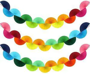 3 Pack Wedding Paper Fans Garland 15.6ft Colorful Background Ceiling Hanging Decorations Set for Birthday Party Supplies 3D Bachelorette Party Decorations (Rainbow) 3 Pack Wedding Paper Fans Garland 15.6ft Colorful Background Ceiling Hanging Decorations Set for Birthday Party Supplies 3D Bachelorette Party Decorations (Rainbow)