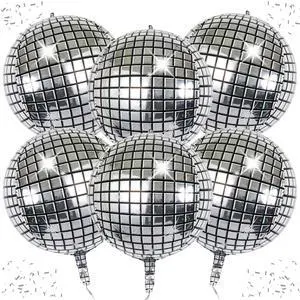 6-Pack 22 Inch Silver 4D Disco Ball Balloons - Decorations for 90s Dancing Queen Party 6-Pack 22 Inch Silver 4D Disco Ball Balloons - Decorations for 90s Dancing Queen Party