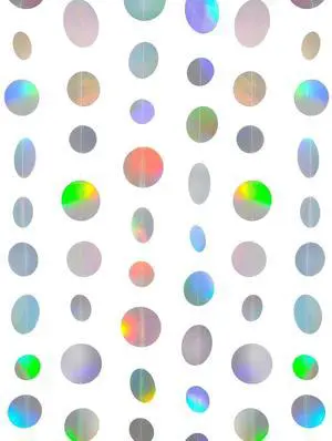 Holographic Paper Garland Shiny Iridescent Circle Dots Party Streamer Banner Backdrop Hanging Decorations, 20 Feet in Total Holographic Paper Garland Shiny Iridescent Circle Dots Party Streamer Banner Backdrop Hanging Decorations, 20 Feet in Total