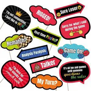 Game Night Photo Booth Props 12 Funny Party Signs for Board Game Night, Family Party Decorations, Tabletop Party Favors Game Night Photo Booth Props 12 Funny Party Signs for Board Game Night, Family Party Decorations, Tabletop Party Favors