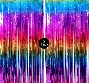 Rainbow Tinsel Foil Fringe Curtains 2 Pack Rainbow Party Decorations 3.3x6.6ft Metallic Streamers for Birthday Wedding Engagement Graduation Baby Shower Photo Booth Props Backdrop Rainbow Tinsel Foil Fringe Curtains 2 Pack Rainbow Party Decorations 3.3x6.6ft Metallic Streamers for Birthday Wedding Engagement Graduation Baby Shower Photo Booth Props Backdrop