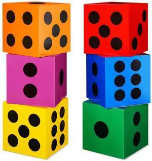 6 Pcs Game Night Decor Large Dice Box 11.8 Inch Casino Theme Party Decoration Big Dice Jumbo Table Giant Vegas Paper Colorful Box for Birthday Centerpiece Supply(Game Night, Bright Color) 6 Pcs Game Night Decor Large Dice Box 11.8 Inch Casino Theme Party Decoration Big Dice Jumbo Table Giant Vegas Paper Colorful Box for Birthday Centerpiece Supply(Game Night, Bright Color)