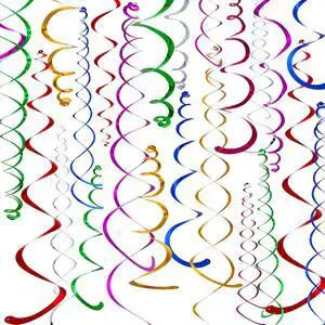 84 Pcs Hanging Swirl Decorations Colorful Metallic Ceiling Streamers for Birthday Graduation Wedding Baby Shower Thanksgiving & Celebration Party Decor 84 Pcs Hanging Swirl Decorations Colorful Metallic Ceiling Streamers for Birthday Graduation Wedding Baby Shower Thanksgiving & Celebration Party Decor