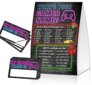 Gamer Birthday Party Decorations, Funny Video Game Party Night Favors Set,What's Your Gamer Name Perfect for Birthday Party Baby Shower Activities(31pcs) Gamer Birthday Party Decorations, Funny Video Game Party Night Favors Set,What's Your Gamer Name Perfect for Birthday Party Baby Shower Activities(31pcs)