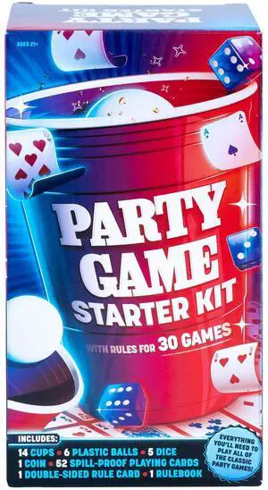Endless Games Party Game Starter Kit 30 Fun Game Night Games & Supplies for Adults | 2+ Players | Includes Cups, Dice, and Cards | Ages 21+ Endless Games Party Game Starter Kit 30 Fun Game Night Games & Supplies for Adults | 2+ Players | Includes Cups, Dice, and Cards | Ages 21+