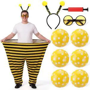 10 Piece Bee Granny Pants Yard Game Set for Adults, Toss Game with Oversized Pants, 6 Inflatable Balls, Hand Pump, Bee Antenna Headband & Glasses, Backyard Party Family Accessories 10 Piece Bee Granny Pants Yard Game Set for Adults, Toss Game with Oversized Pants, 6 Inflatable Balls, Hand Pump, Bee Antenna Headband & Glasses, Backyard Party Family Accessories