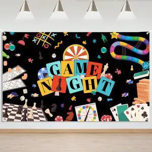 Game Night Backdrop - Game Night Party Banner Decorations Supplies, Gamble Gaming for Kids Adults Player Birthday Background, Gamer Banner Photo Booth Props Game Night Backdrop - Game Night Party Banner Decorations Supplies, Gamble Gaming for Kids Adults Player Birthday Background, Gamer Banner Photo Booth Props