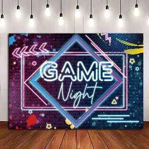 Game Night Theme Photography Backdrops Glow Neon Photo Background for Game On Birthday Party Decor Sleepover Slumber Prom Gaming Party Cake Table Decor Photobooth Supplies 7x5ft Game Night Theme Photography Backdrops Glow Neon Photo Background for Game On Birthday Party Decor Sleepover Slumber Prom Gaming Party Cake Table Decor Photobooth Supplies 7x5ft