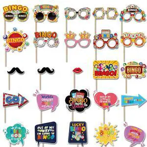 Bingo Photo Booth Props Kit Party Decoration-25PCS Bingo Game Night Theme Party Supply Favor Photography Bingo Photo Booth Props Kit Party Decoration-25PCS Bingo Game Night Theme Party Supply Favor Photography