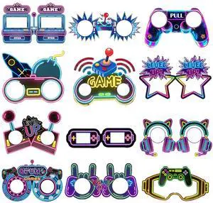 24 PCS Neon Video Games Paper Eyeglasses Game on Party Gift Stuffer Supplies Gamer Party Decorations Gaming Birthday Party Favors Neon Video Gaming Photo Booth Props Game Goodie Treat Bag Fillers 24 PCS Neon Video Games Paper Eyeglasses Game on Party Gift Stuffer Supplies Gamer Party Decorations Gaming Birthday Party Favors Neon Video Gaming Photo Booth Props Game Goodie Treat Bag Fillers