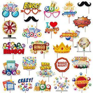 Bingo Photo Booth Props Decorations-Bingo Game Night Party Themed Champion Birthday Carnival Events Favors Supplies Birthday Photography Backdrop Decorations25PCS Bingo Photo Booth Props Decorations-Bingo Game Night Party Themed Champion Birthday Carnival Events Favors Supplies Birthday Photography Backdrop Decorations25PCS
