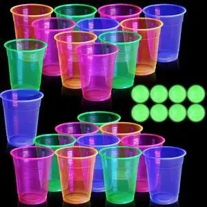 32 Pcs Glow in the Dark Party Table Tennis Game Set Include 24 Pcs Glowing Plastic Cups and 8 Balls for Indoor Outdoor Party Event Pack with Flashing Color for Birthdays Weddings BBQ Parties 32 Pcs Glow in the Dark Party Table Tennis Game Set Include 24 Pcs Glowing Plastic Cups and 8 Balls for Indoor Outdoor Party Event Pack with Flashing Color for Birthdays Weddings BBQ Parties