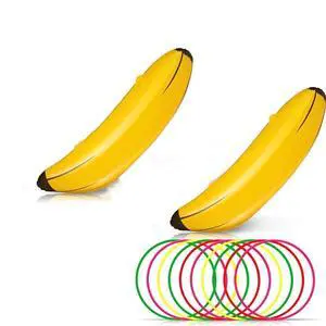 Bachelorette Party Favor Girls Night Out Party Games - Ring Toss Hoopla Games for Bachelorette Party Swimming Pool (Include 2 Pieces Inflatable Banana with 9 Pieces Plastic Toss Rings) Bachelorette Party Favor Girls Night Out Party Games - Ring Toss Hoopla Games for Bachelorette Party Swimming Pool (Include 2 Pieces Inflatable Banana with 9 Pieces Plastic Toss Rings)