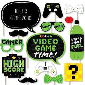 Video Game - Pixel Game Zone Party or Birthday Party Photo Booth Props Kit - 20 Count Video Game - Pixel Game Zone Party or Birthday Party Photo Booth Props Kit - 20 Count