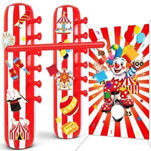 2 Sets Carnival Party Game Decorations Circus Inflatable Limbo, Bean Bag Toss Banner Set for Adults, Outdoor Birthday Supplies, Halloween, Yard Sign 2 Sets Carnival Party Game Decorations Circus Inflatable Limbo, Bean Bag Toss Banner Set for Adults, Outdoor Birthday Supplies, Halloween, Yard Sign