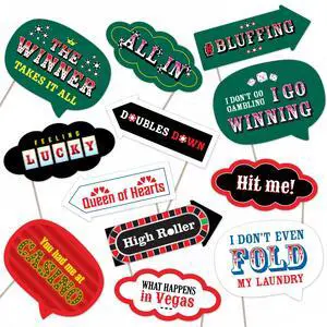 Casino Party Photo Booth Props Set Fun Las Vegas-Themed Decorations for Game Nights and Party Celebrations (12) Casino Party Photo Booth Props Set Fun Las Vegas-Themed Decorations for Game Nights and Party Celebrations (12)