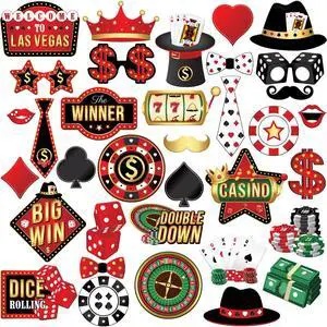 35 Pieces Casino Photo Booth Props | Casino Theme Party Decorations | Game Night Photo Booth Props for Las Vegas Party Decorations | Vegas Props | Poker Party Decoration, KatchOn 35 Pieces Casino Photo Booth Props | Casino Theme Party Decorations | Game Night Photo Booth Props for Las Vegas Party Decorations | Vegas Props | Poker Party Decoration, KatchOn