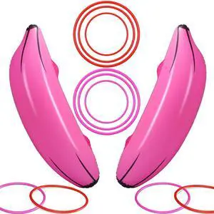 8 Pcs 8 Pcs Inflatable Banana Ring Toss Adult Include 2 Pieces 26" Banana with 6 Pieces Plastic Toss Rings for Bridal Shower Decorations for Engagement Adult Party Swimming Pool (Pink) 8 Pcs 8 Pcs Inflatable Banana Ring Toss Adult Include 2 Pieces 26" Banana with 6 Pieces Plastic Toss Rings for Bridal Shower Decorations for Engagement Adult Party Swimming Pool (Pink)