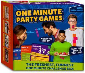 One Minute Party Games - 200+ Pieces, Fast-Paced & Hilarious Group Games for Kids, Teens & Adults, Fun for Game Nights, Birthdays, Family Gatherings, Indoor or Outdoor Play One Minute Party Games - 200+ Pieces, Fast-Paced & Hilarious Group Games for Kids, Teens & Adults, Fun for Game Nights, Birthdays, Family Gatherings, Indoor or Outdoor Play