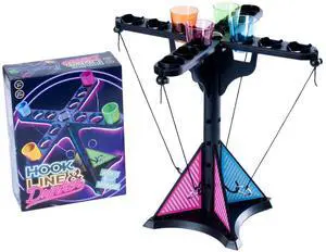 Ring Toss Game for Adults Tabletop Hook and Ring Game for Game Night, Tailgates, Parties and More! | 13" Tower with Plastic Mini Cups | 2+ Players Ring Toss Game for Adults Tabletop Hook and Ring Game for Game Night, Tailgates, Parties and More! | 13" Tower with Plastic Mini Cups | 2+ Players