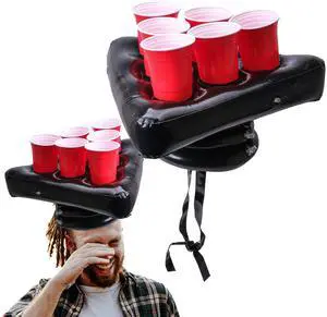 Party Toss Game Inflatable Pong Hat, Ping Pong Parties Toss Game Cups Holder for Endless Party Fun Bachelorette Game Party Toss Game Inflatable Pong Hat, Ping Pong Parties Toss Game Cups Holder for Endless Party Fun Bachelorette Game