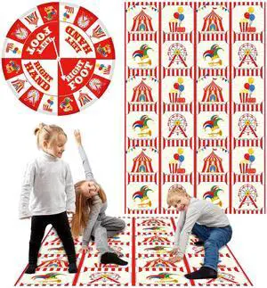 3 Pcs Carnival Party Game for Kids with Spinner Carnival Conversation Party Twist Poses Mat Game with Conversation Mat Spinner for Classroom School 3 Pcs Carnival Party Game for Kids with Spinner Carnival Conversation Party Twist Poses Mat Game with Conversation Mat Spinner for Classroom School