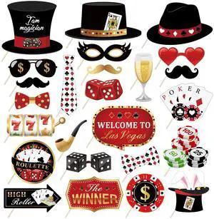 25 Pieces Casino Photo Booth Props, Las Vegas Photo Booth Props, Poker Selfie Prop for Casino Theme Party Decorations, Poker Party Decoration, Game Night Vegas Themed Party Decorations 25 Pieces Casino Photo Booth Props, Las Vegas Photo Booth Props, Poker Selfie Prop for Casino Theme Party Decorations, Poker Party Decoration, Game Night Vegas Themed Party Decorations